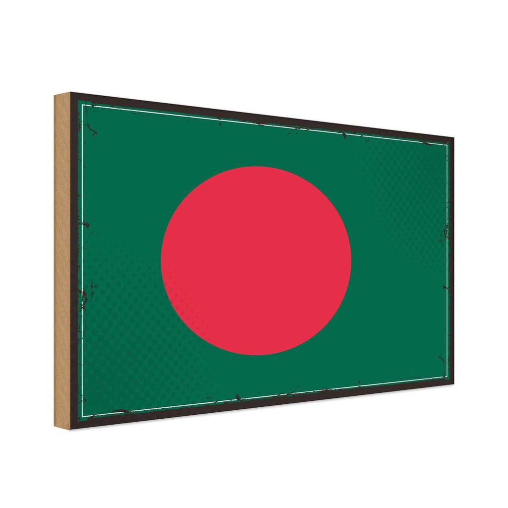 Holzschild 12x18 cm Bangladesch Bangladesh Flagge Fahne Wappen
