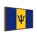 Holzschild 12x18 cm Barbados Flagge Fahne Wappen