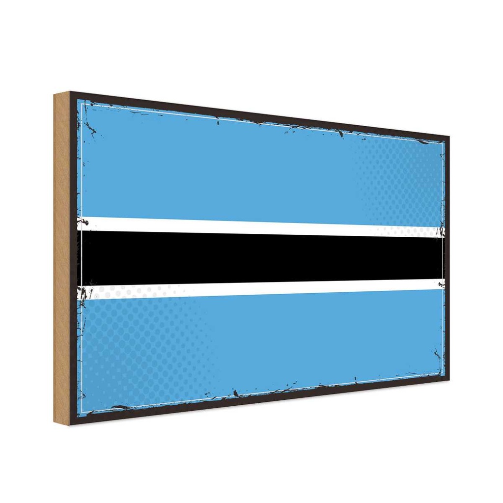 Holzschild 12x18 cm Botswanas Botswana Flagge Fahne Wappen