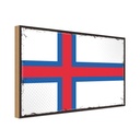 Holzschild 12x18 cm Färöer Faroe Islands Flagge Fahne Wappen