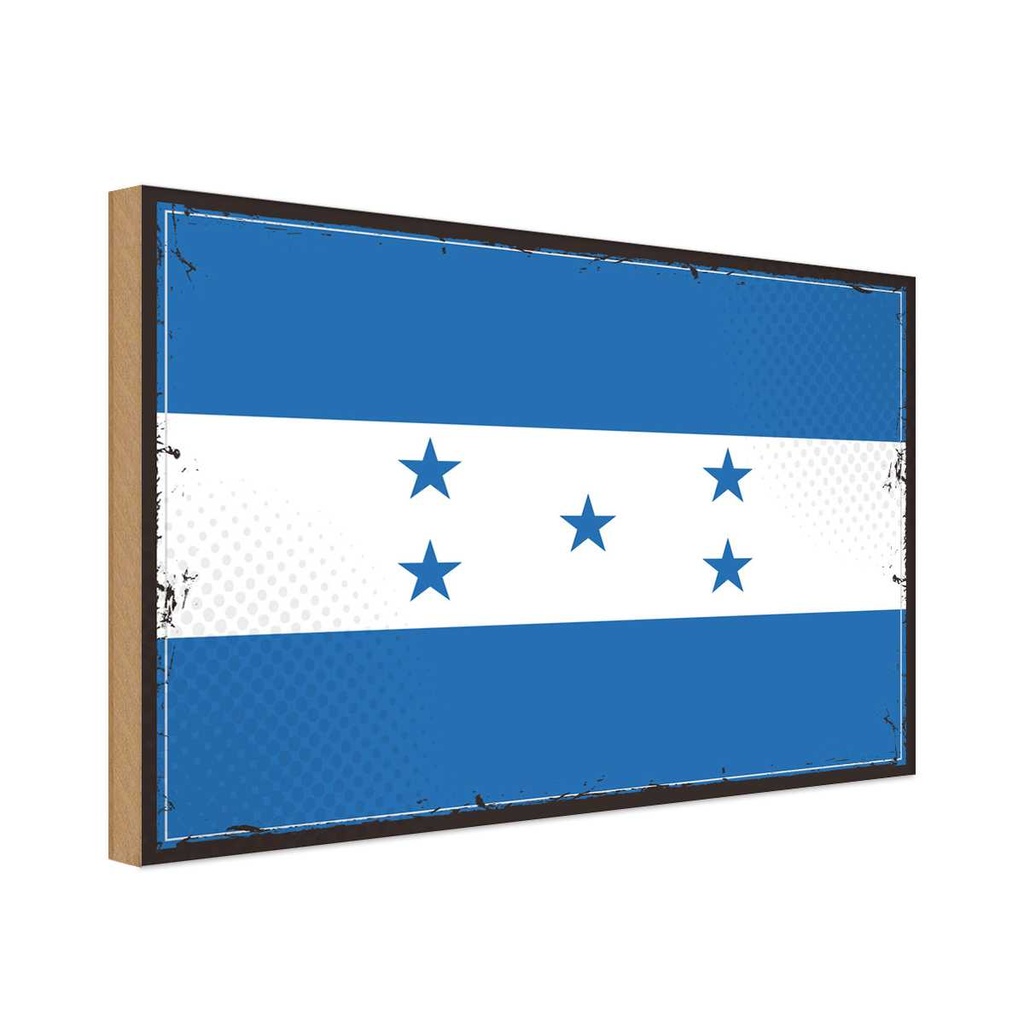 Holzschild 12x18 cm Honduras Flagge Fahne Wappen