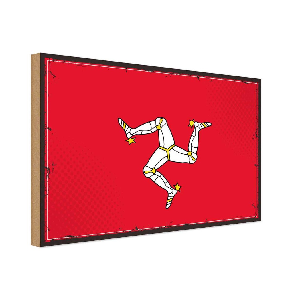 Holzschild 12x18 cm Isle of Man Dekoration