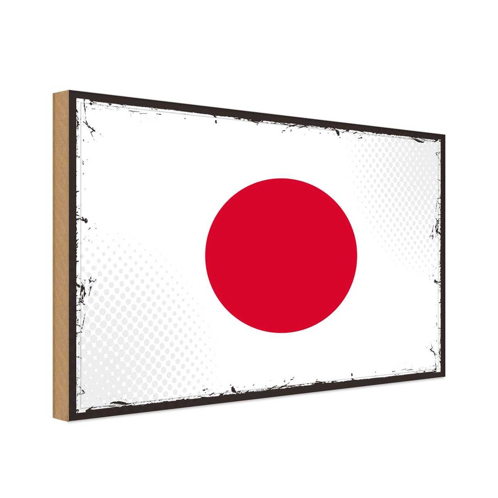 Holzschild 12x18 cm Japans Japan Flagge Fahne Wappen