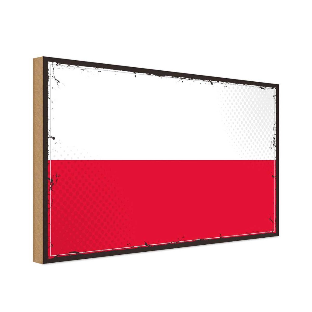 Holzschild 12x18 cm Polens Poland Flagge Fahne Wappen