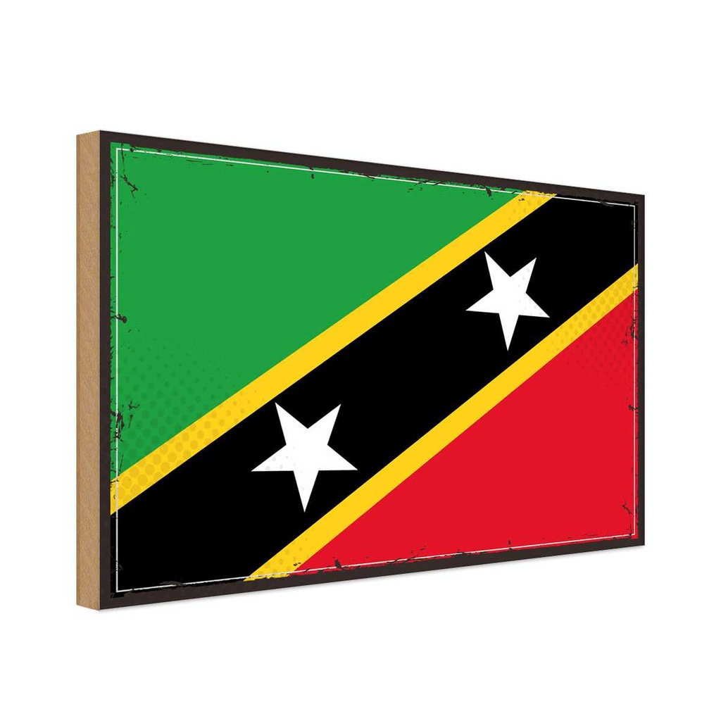 Holzschild 12x18 cm St. Kitts und Nevis Flagge Fahne Wappen