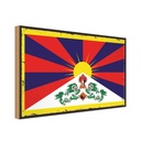 Holzschild 12x18 cm Tibets Tibet Flagge Fahne Wappen