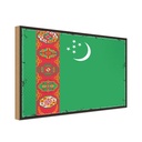 Holzschild 12x18 cm Turkmenistans Turkmenistan Flagge Fahne Wappen
