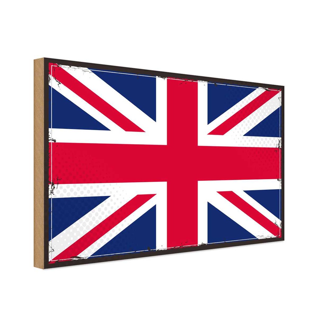 Holzschild 12x18 cm Union Jack United Kingdom Flagge Fahne Wappen