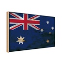 Holzschild 12x18 cm Australien Australia Rost Flagge Fahne Wappen