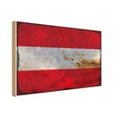 Holzschild 12x18 cm Österreich Austria Rost Flagge Europa