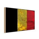Holzschild 12x18 cm Belgien Belgium Rost Flagge Fahne Wappen