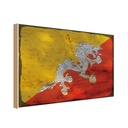 Holzschild 12x18 cm Bhutan Rost Flagge Fahne Wappen