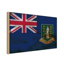 Holzschild 12x18 cm Britischen Jungferninseln Rost Flagge Fahne Wappen