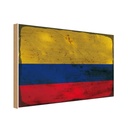 Holzschild 12x18 cm Kolumbien Colombia Rost Flagge Fahne Wappen