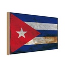 Holzschild 12x18 cm Kuba Cuba Rost Flagge Fahne Wappen