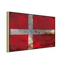 Holzschild 12x18 cm Dänemark Denmark Rost Flagge Fahne Wappen
