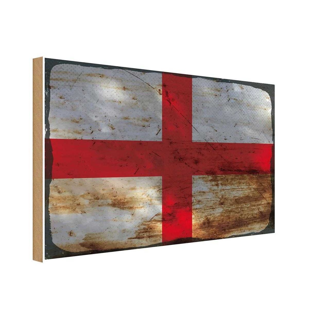 Holzschild 12x18 cm England Rost Flagge Fahne Wappen