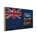 Holzschild 12x18 cm Falklandinseln Rost Flagge Fahne Wappen