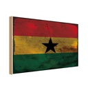Holzschild 12x18 cm Ghana Rost Flagge Fahne Wappen