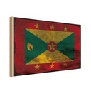 Holzschild 12x18 cm Grenada Rost Flagge Fahne Wappen