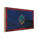 Holzschild 12x18 cm Guam Rost Flagge Fahne Wappen