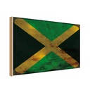 Holzschild 12x18 cm Jamaika Jamaica Rost Flagge Fahne Wappen