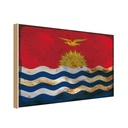 Holzschild 12x18 cm Kiribati Rost Flagge Fahne Wappen
