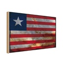 Holzschild 12x18 cm Liberia Rost Flagge Fahne Wappen