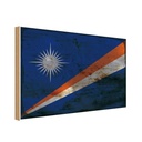 Holzschild 12x18 cm Marshallinseln Rost Flagge Fahne Wappen