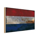 Holzschild 12x18 cm Niederlande Netherlands Rost Flagge Fahne Wappen