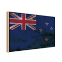 Holzschild 12x18 cm Neuseeland New Zealand Rost Flagge Fahne Wappen