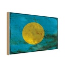 Holzschild 12x18 cm Palau Rost Flagge Fahne Wappen