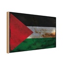 Holzschild 12x18 cm Palästina Palestine Rost Flagge Fahne Wappen
