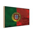 Holzschild 12x18 cm Portugal Rost Flagge Fahne Wappen