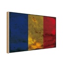 Holzschild 12x18 cm Rumänien Romania Rost Flagge Fahne Wappen