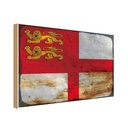 Holzschild 12x18 cm Sark Rost Flagge Fahne Wappen
