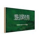 Holzschild 12x18 cm Saudi-Arabien Saudi Arabia Rost Flagge Fahne Wappen