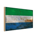 Holzschild 12x18 cm Sierra Leone Rost Flagge Fahne Wappen