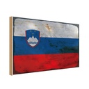 Holzschild 12x18 cm Slowenien Slovenia Rost Flagge Fahne Wappen
