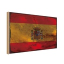Holzschild 12x18 cm Spanien Spain Rost Flagge Fahne Wappen