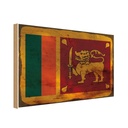 Holzschild 12x18 cm Sri Lanka Rost Flagge Fahne Wappen
