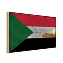 Holzschild 12x18 cm Sudan Rost Flagge Fahne Wappen