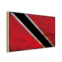 Holzschild 12x18 cm Trinidad und Tobago Rost Flagge Fahne Wappen