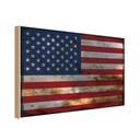 Holzschild 12x18 cm Vereinigte Staaten States Rost Flagge Fahne Wappen