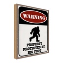 Holzschild 18x12 cm Warning property protected by Warnschild Hinweisschild