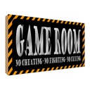 Holzschild 12x18 cm Game Room no cheating crying Warnschild Hinweisschild