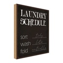 Holzschild 18x12 cm laundry schedule sort tody wash Warnschild Hinweisschild