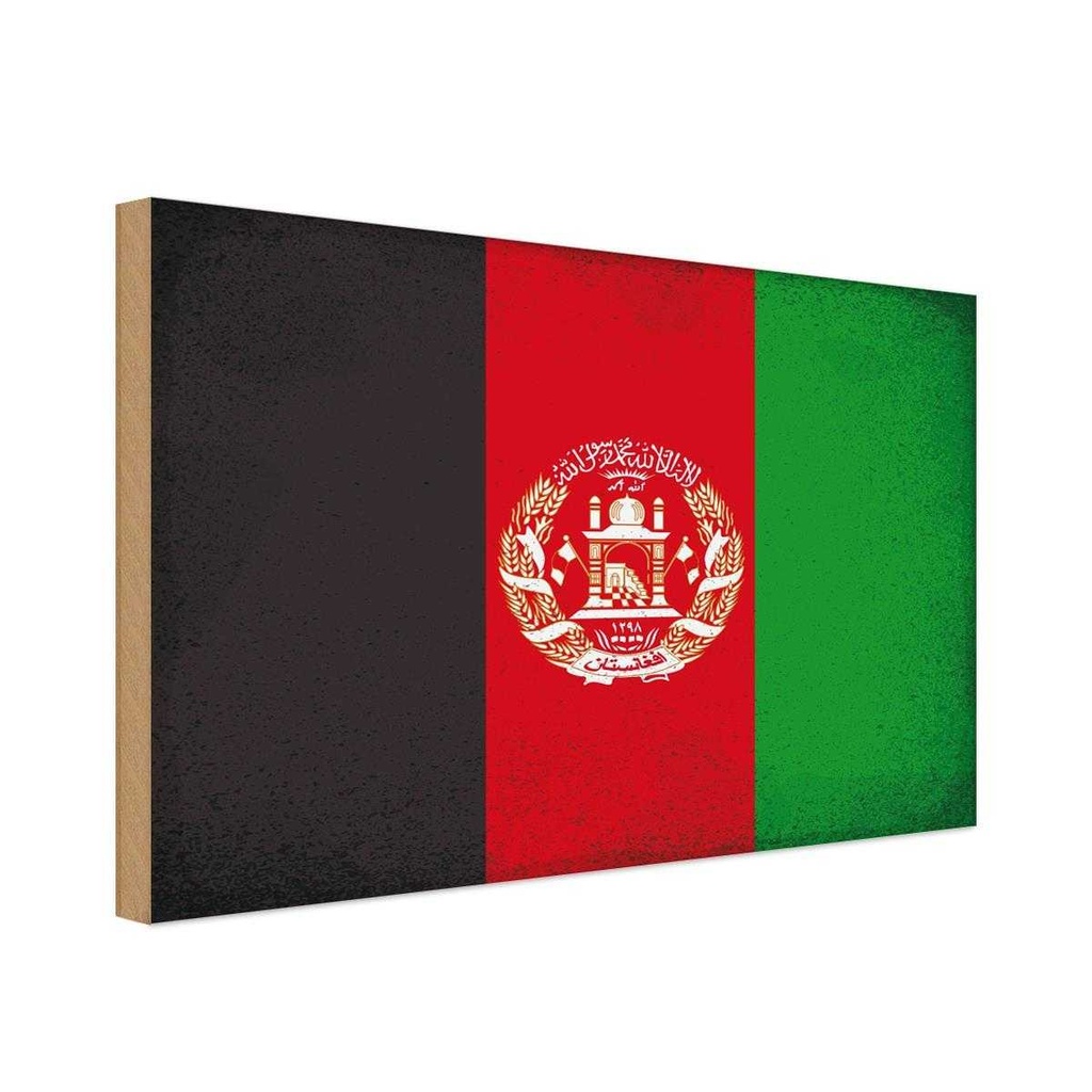Holzschild 12x18 cm Afghanistan Afghanistan Vintage