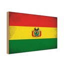 Holzschild 12x18 cm Bolivien Bolivia Vintage Flagge Fahne Wappen