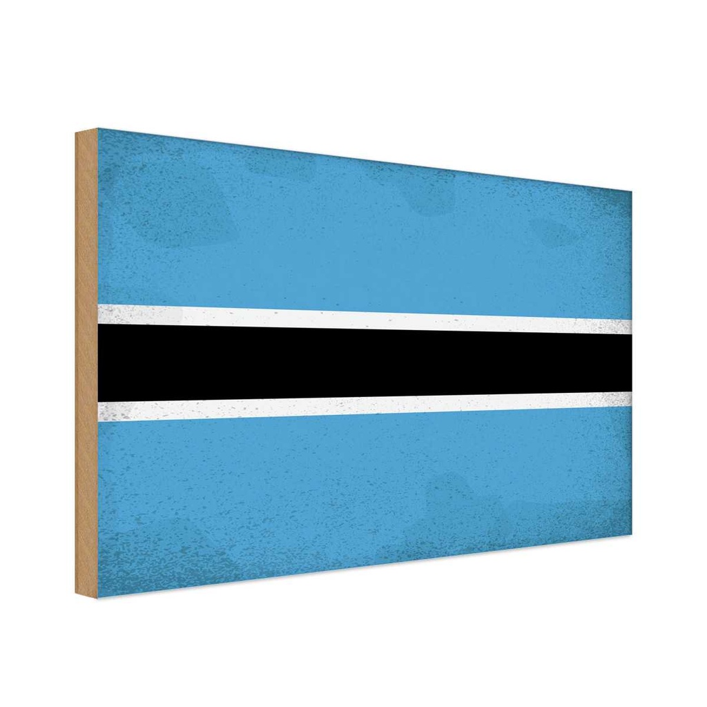 Holzschild 12x18 cm Botswana Botsuana Vintage Flagge Fahne Wappen